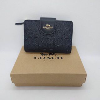 コーチ(COACH)の未使用　COACH 二つ折り財布C5896 ブラック アウトレット品 (財布)
