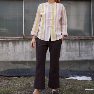 フィーニー(PHEENY)のPHEENYフィーニーCotton stripe kung fu shirt  (シャツ/ブラウス(長袖/七分))