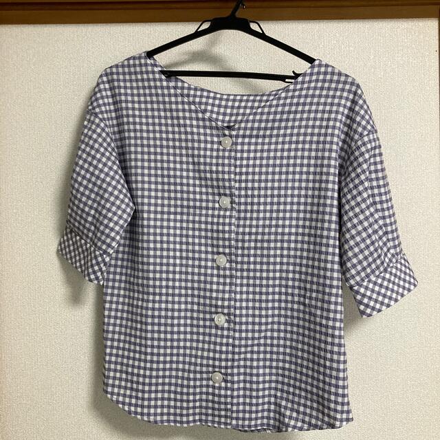 GU(ジーユー)の【美品】GU ギンガムチェックブラウス レディースのトップス(シャツ/ブラウス(半袖/袖なし))の商品写真