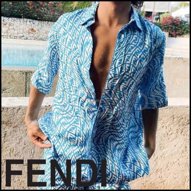 Fendi FF フェンディ ヴァーティゴ シルクツイルシャツ