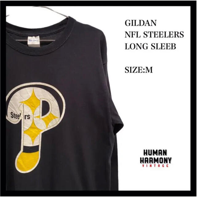 GILDAN(ギルタン)のGILDAN NFL TEAM STEELERS スティーラーズ　Tシャツ　古着 メンズのトップス(Tシャツ/カットソー(七分/長袖))の商品写真
