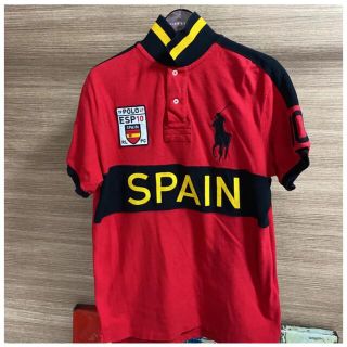 ポロラルフローレン(POLO RALPH LAUREN)の【美品】ポロラルフローレン Mサイズ　ポロシャツ　ビッグポニー　国旗(ポロシャツ)