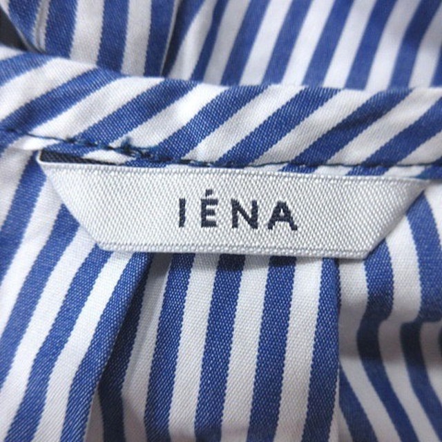 IENA(イエナ)のイエナ IENA ブラウス ストライプ 半袖 青 ブルー 白 ホワイト レディースのトップス(シャツ/ブラウス(半袖/袖なし))の商品写真