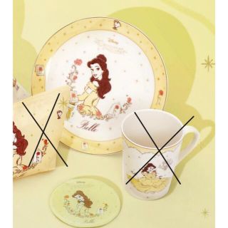 スリーコインズ(3COINS)の 3COINS ディズニー プリンセス  プレート&ガラスコースターベル(食器)