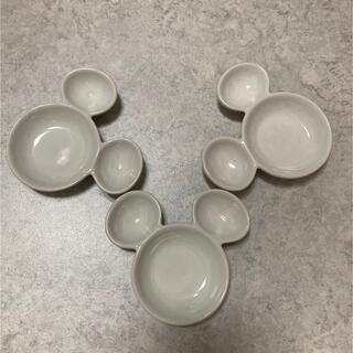 ディズニー(Disney)のミッキー豆皿小皿醤油皿白ホワイト(食器)