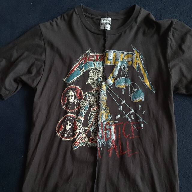 フラワーB ブルーグレイ メタリカ バンドTシャツ | academiadevendasmb