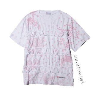 レッドヴァレンティノ(RED VALENTINO)のレッドヴァレンティノ　ラッフルフリル　花柄  半袖カットソー　Tシャツ L (Tシャツ(半袖/袖なし))