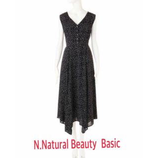 エヌナチュラルビューティーベーシック(N.Natural beauty basic)のプリントイレヘムワンピース （N.Natural Beauty Basic*）(ロングワンピース/マキシワンピース)