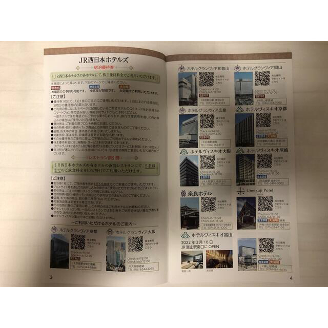 JR西日本旅客鉄道　株主優待券 チケットの優待券/割引券(その他)の商品写真