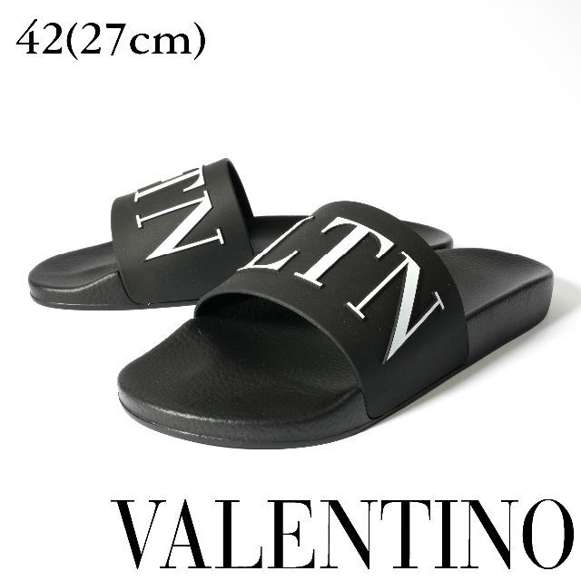 VALENTINO(ヴァレンティノ)の新品 Valentino VLTN ラバー スライドサンダル 42 メンズの靴/シューズ(サンダル)の商品写真