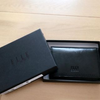 エル(ELLE)の新品 ELLE 値下げ カードケース  黒 革 ブランド プレゼント 彼氏 名刺(名刺入れ/定期入れ)