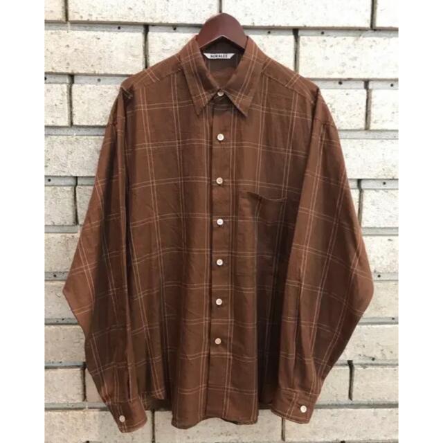 オーラリー SUPER LIGHT CHECK SHIRTS