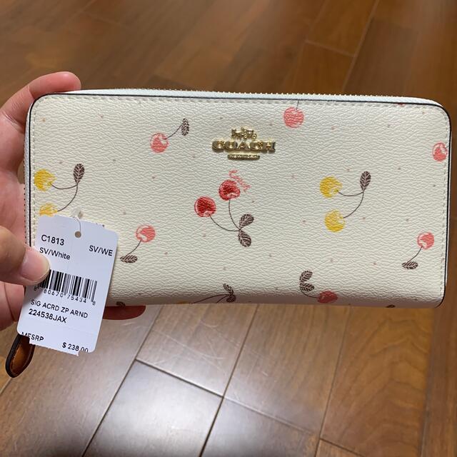 ショプバ・箱付き コーチ 長財布 チェリー柄 - 財布