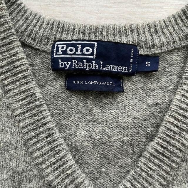 POLO RALPH LAUREN(ポロラルフローレン)のボロラルフローレン　ベスト　チョッキ　グレー　ニット　ラムウール レディースのトップス(ベスト/ジレ)の商品写真