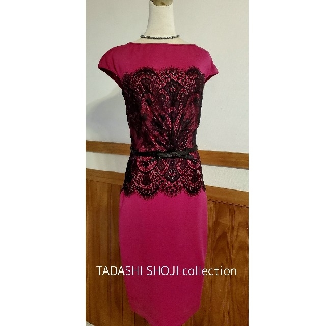 TADASHI SHOJI(タダシショウジ)のタダシ ショージ【TADASHI SHOJI】ワンピース/レース・ベルト付き 4 レディースのワンピース(ひざ丈ワンピース)の商品写真