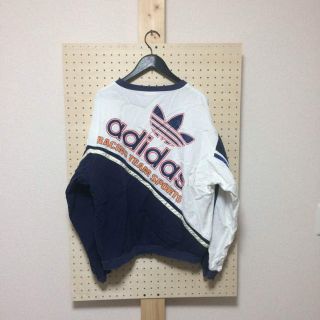 アディダス(adidas)の90s ビンテージ adidas ロゴカットソー 長袖(スウェット)