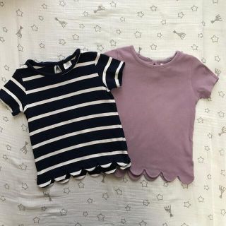 スカラップTシャツ　2枚セット(Tシャツ/カットソー)