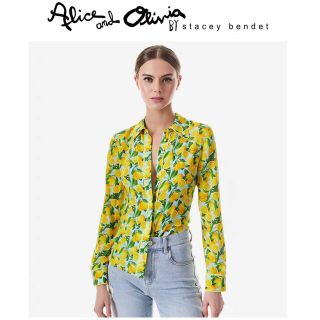 アリスアンドオリビア(Alice+Olivia)の❤️ ★Alice olive  22新作新品   イエローブラウス　オシャレ(シャツ/ブラウス(長袖/七分))