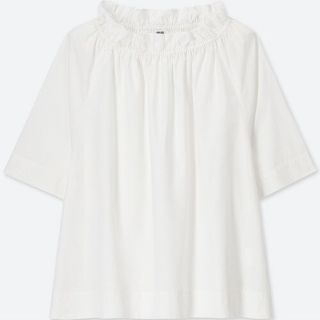 ユニクロ(UNIQLO)のユニクロ エクストラファインコットンギャザーブラウス(シャツ/ブラウス(半袖/袖なし))