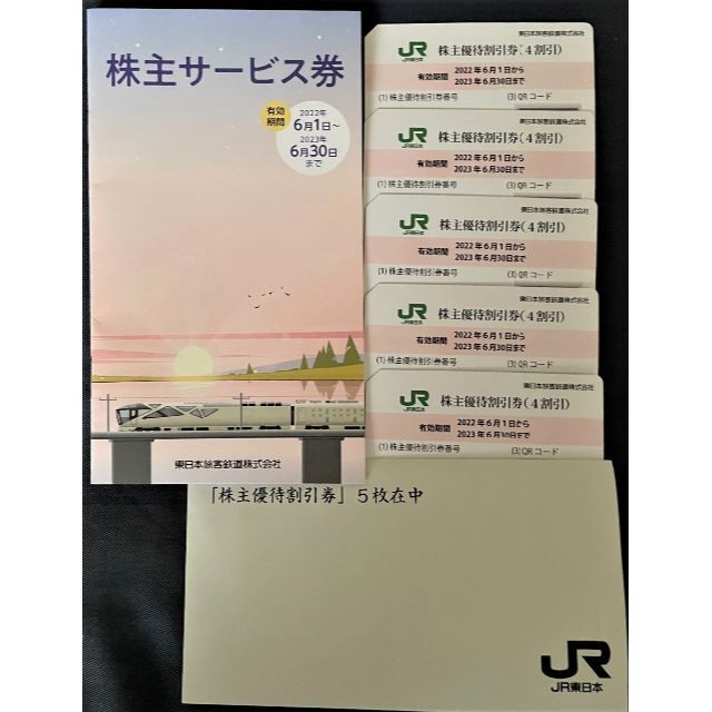 その他JR東日本【株主優待　運賃4割引券5枚＋株主サービス券1冊】最新