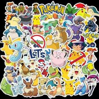 【新品未使用】ポケモン キャラクター 防水シール 48枚☆ 大きめステッカー(キャラクターグッズ)