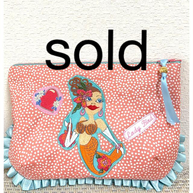 最大80%オフ! saleロラライハリス 刺繍マーメイドハートフルポーチ