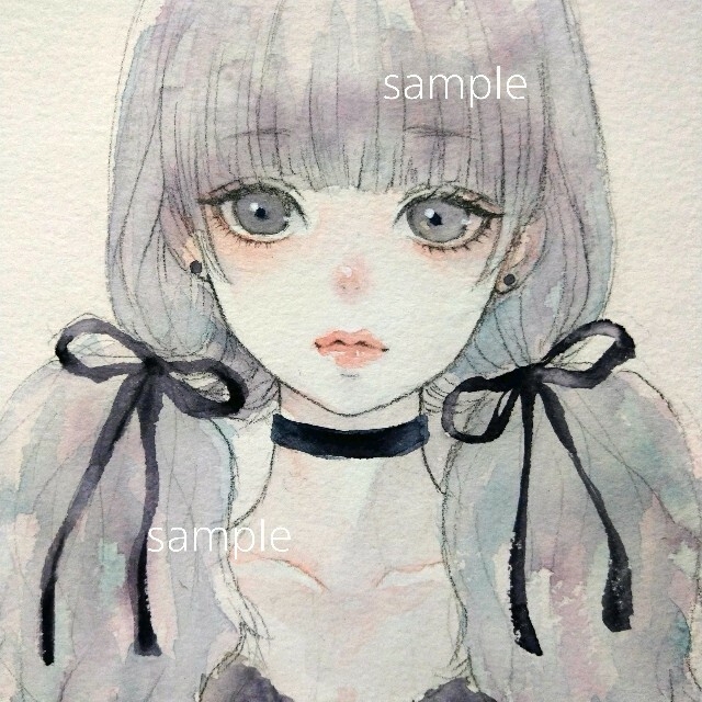 絵画/タペストリー専用　手描きイラスト　絵画　女の子　水彩画