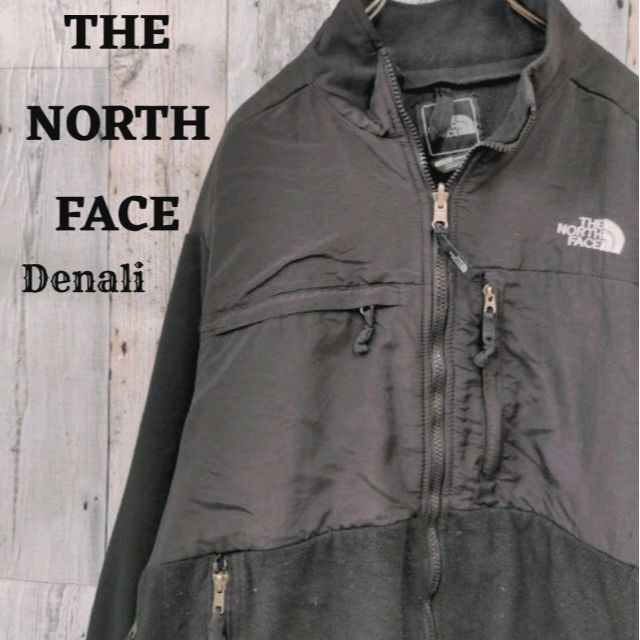 人気 THE NORTH ブラック FACE フリースジャケット US古着 L