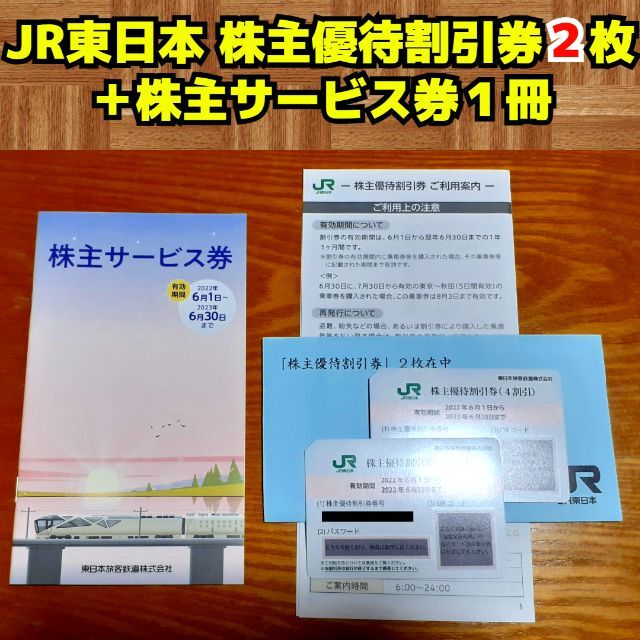JR東日本 株主優待割引券(２枚)＋株主サービス券(１冊)