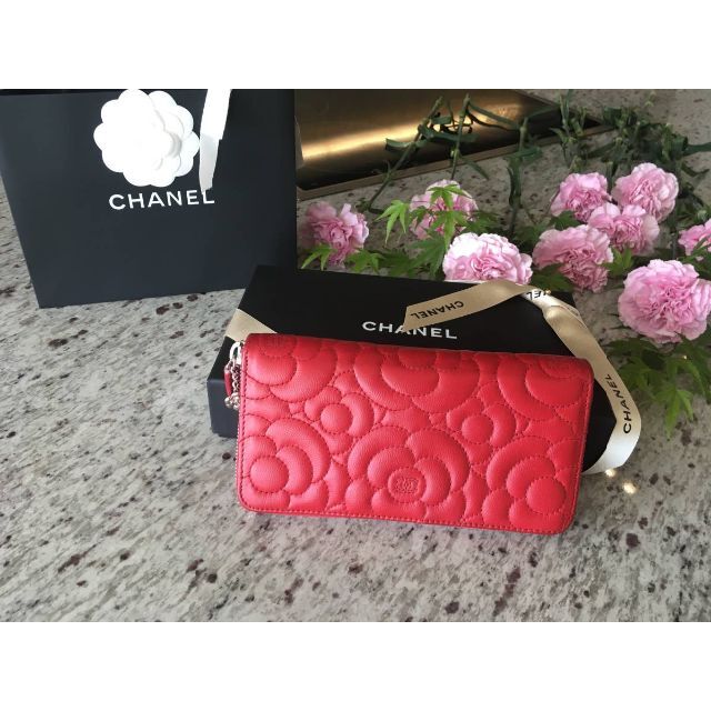 CHANEL - ☆正規品☆CHANEL☆長財布☆カメリアレザーラウンド