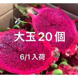 6/1入荷→明日or明後日発送　ベトナム産　赤　ドラゴンフルーツ　大玉20個(フルーツ)