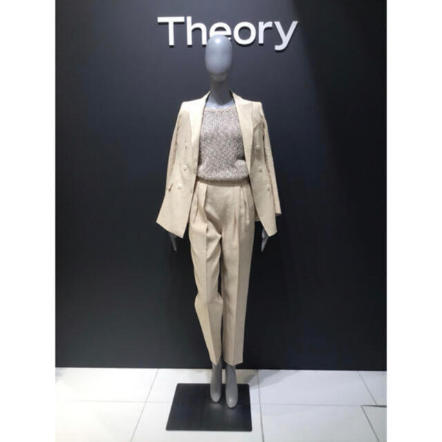 37％割引ホワイト系,M【年中無休】 Theory 19ss リネンテーパードパンツ ベージュ カジュアルパンツ パンツホワイト系M-OTA