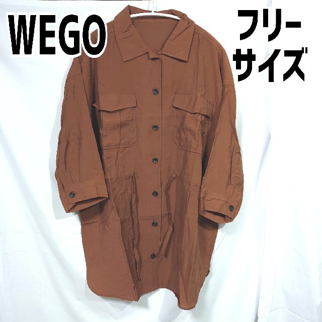 WEGO - WEGO ダブルポケットシャツ ブラウス 7分袖 ブラウン