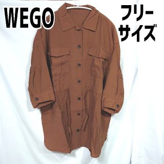 ウィゴー(WEGO)のWEGO ダブルポケットシャツ ブラウス 7分袖 ブラウン フリーサイズ(シャツ/ブラウス(長袖/七分))