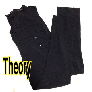 セオリー(theory)の美品 セオリージャンプスーツ　サロペット　オールインワン サイズ4 ブラック(サロペット/オーバーオール)
