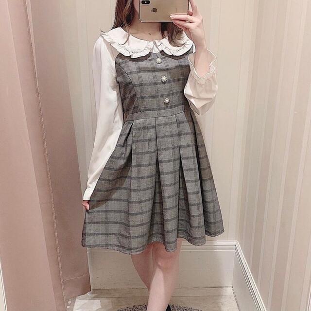 新品♡ 量産型♡【evelyn】花ビジューワンピース | フリマアプリ ラクマ evelyn ワンピース(アイスグレー)