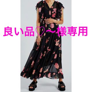 ダブルスタンダードクロージング(DOUBLE STANDARD CLOTHING)の良い品♡様専用❣️ダブスタ(36)❣️ パウダーシフォンポピー柄ワンピース(ロングワンピース/マキシワンピース)