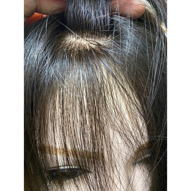 高級レミー100%ロングヘアピース✨潤艶✨二重引き抜き総手植え✨ブラウン　自然