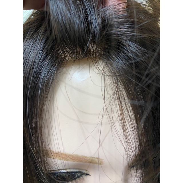 高級レミー100%ロングヘアピース✨潤艶✨二重引き抜き総手植え✨ブラウン　自然