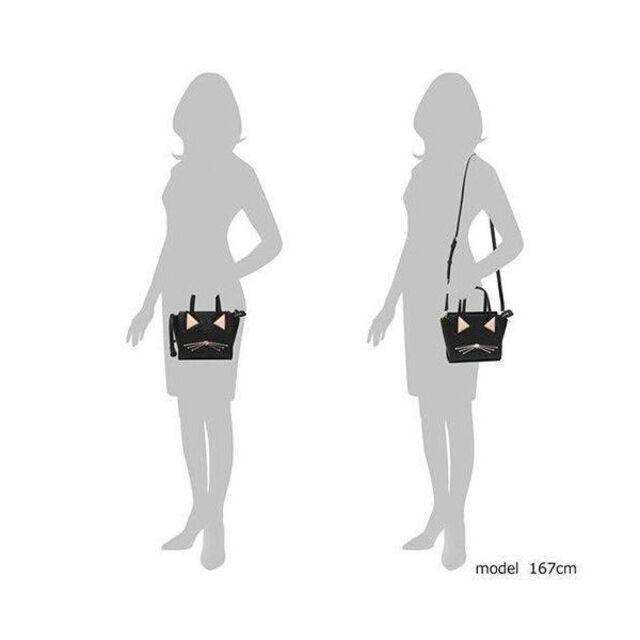 【限定品】katespade ケイトスペードバッグ ネコ 2wayショルダー 黒 【限定品】katespade ケイトスペードバッグ ネコ 2wayショルダー 黒