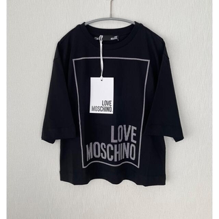 モスキーノ(MOSCHINO)の【新品】MOSCHINO  ブラック Tシャツ トップス(Tシャツ(半袖/袖なし))