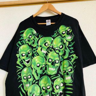 Travis Scott着用90s LIQUID BLUE SKULL Tシャツ