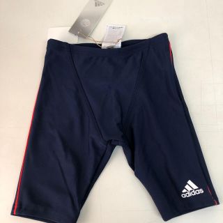 タグ付き　男児スクール水着　adidas　120 コン　赤ライン(水着)