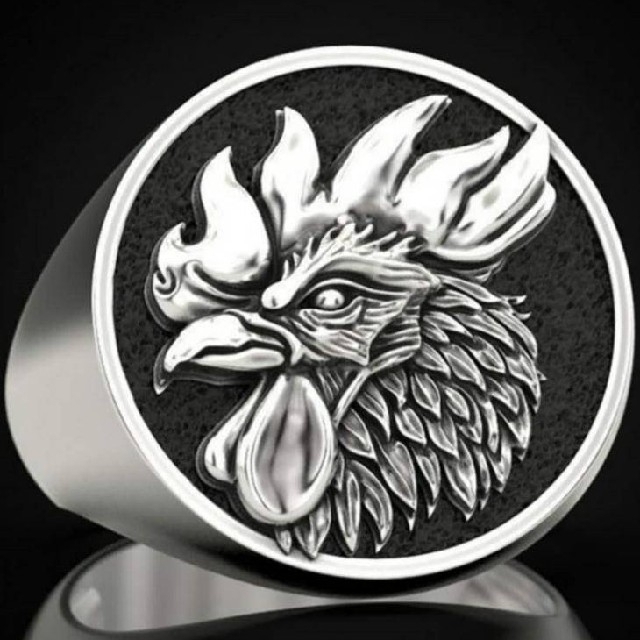 【SALE】リング メンズ シルバー アクセサリー 鶏 ニワトリ 指輪 20号 レディースのアクセサリー(リング(指輪))の商品写真
