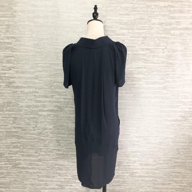 Balenciaga(バレンシアガ)のBALENCIAGA バレンシアガ シルク100％ ワンピース ネイビー 38 レディースのワンピース(ひざ丈ワンピース)の商品写真