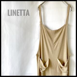 リネッタ(Linetta)のlinetta レーヨン40% オールインワン　パンツ　サロペット　ベージュ(オールインワン)
