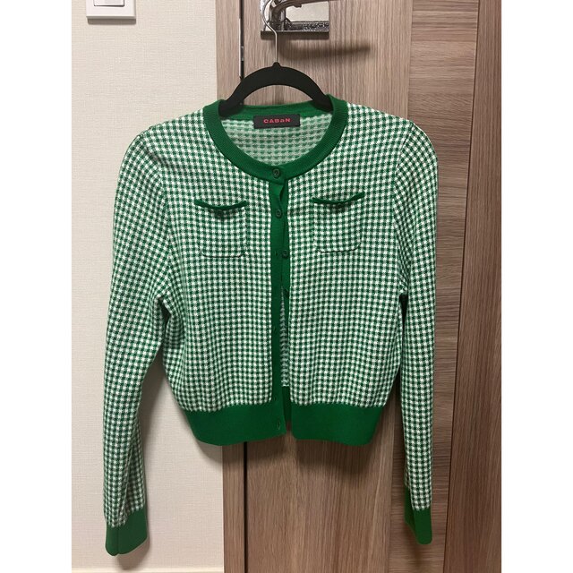 CABaN コットンカシミヤ ギンガムチェックポケットカーディガン CABaN コットンカシミヤ ギンガムチェックポケットカーディガン