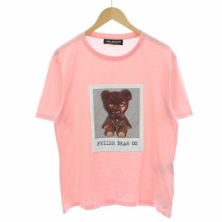 ニールバレット(NEIL BARRETT)のニールバレット フェチベアーティーシャツ Tシャツ 半袖 プリント M ピンク(Tシャツ/カットソー(半袖/袖なし))