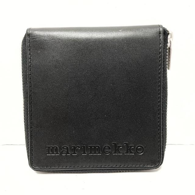 marimekko - マリメッコ 2つ折り財布 - 黒 レザーの通販 by marimekko - マリメッコ 2つ折り財布 - 黒 レザーの通販 by