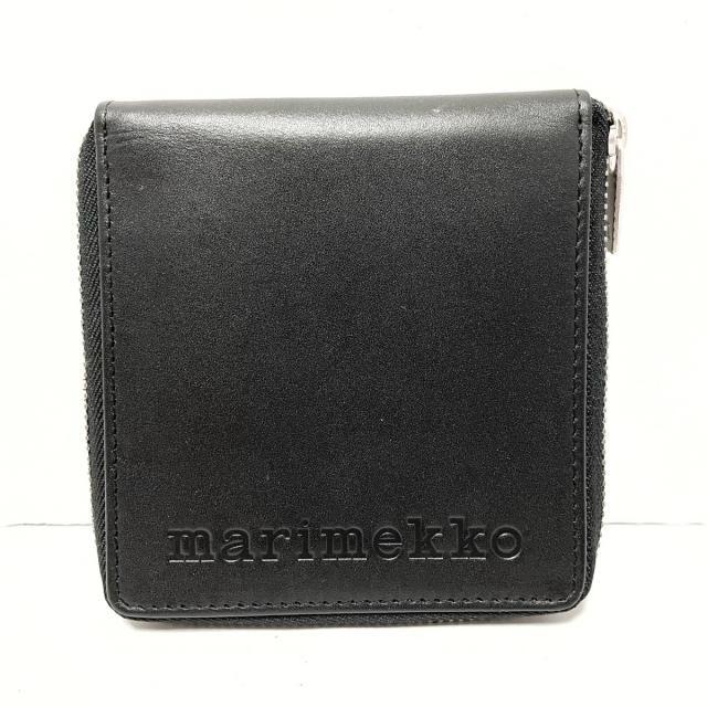 marimekko(マリメッコ)のマリメッコ 2つ折り財布 - 黒 レザー レディースのファッション小物(財布)の商品写真